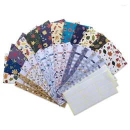 Gift Wrap 12Pcs Laminated Envelopes Floral Budget Sheets Stickers Set Cash Pockets Wallet Kit Binder For Girl Women