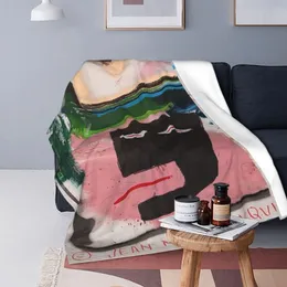 Blankets Basquiat Famous Graffiti Fleece Textile Decor Multifunction Lightweight Throw Blanket For Home Office Bedding Throws