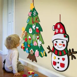 ديكورات عيد الميلاد الأطفال DIY Big Felt Tree Tree Decorder Decoration Santa Claus Xmas Tree Gifts for Children Toys 220921