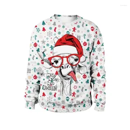 Erkek Sweaters Erkekler Kadın Çirkin Noel Jumper'lar 3D Chritsmas Trees Hediyeler Çoraplar çan topları ren geyiği baskılı komik Noel sweatshirt