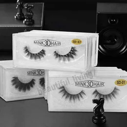 1Pair 3D Imitation Mink Hair Eyelash Nature Dimensional Bushy Crossing Lashes Individual Strip Lash Fake Eyelashes Makeup Tools VTM TB1785