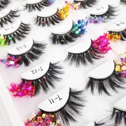 False Eyelashes 1 Pair Eye Tail 3D Fluffy Drag Makeup DIY Lashes Decorative Glitter Different Style Fake