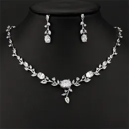 Другие ювелирные изделия наборы Emmaya Bridal Wedding Elegant Jewelry Set для женщин Девочки Симпатичные листья Дизайн Дизайн Циркония и серьги 220921