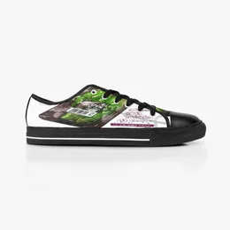 Stitch Shoes Custom Design Sneakers Hand Painted Canvas Men Women Black Fashion Low Cut Breathable Trainers