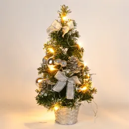 Noel Süslemeleri Masaüstü Noel Ağacı LED Işık 40 cm Noel Ağacı Gece Işık Mini Çam Ağaçları Evi Christmass Dekorasyon Yıl Hediyesi 220921