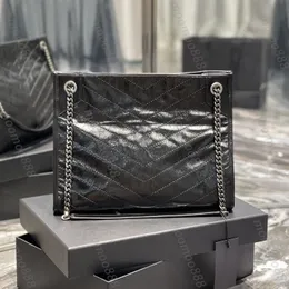 12A nuovissima qualità specchio designer grande borsa shopping Niki 33 cm borsa da donna in vera pelle borsa di lusso borsa antirughe borsa a tracolla nera porta carte