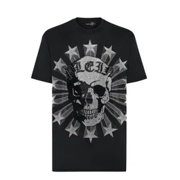 Plein ayı tişört erkek tasarımcı tshirts marka giyim rhinestone pp kafatası erkekler tişört yuvarlak boyun ss taş klasik hip hop sokak tişört üst tees pb 160628