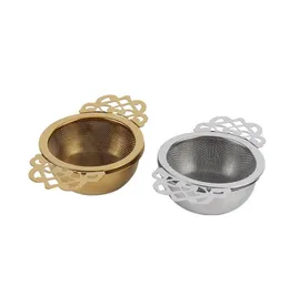 Empress Tea Strainers with Drip Bowls Mesh Tea Infuser Stainless Steel Loose Leaf Tea-Filter with-Elegant Double Winged Handles SN6788