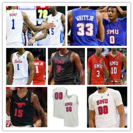 WSKT bär anpassade basket SMU Mustangs Jersey NCAA College Kendric Davis Marcus Emmanuel Bandoumel Michael Weathers Jahmar Young Jr. Isiah Jas