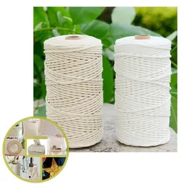 Clothing Yarn Roll 1mm Diameter Handmade DIY Tying Thread Rope Twisted Cord Craft Macrame Beige Soft Cottons Natural Cotton Artisan String