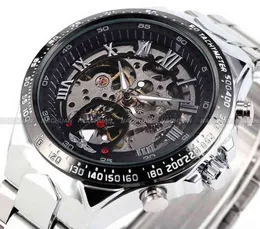 Montres-bracelets Winner s montres top marque de luxe Full Steel Skeleton Automatic Mechanical Watch relojes horloge hommes Relogio Masculino 0921