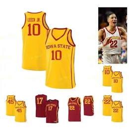 NIK1 NCAA COLLEGE IOWA STATE CYCLONESバスケットボールジャージ34 Nate Jenkins 4 George Conditt IV 45 Rasir Boltonカスタムステッチ