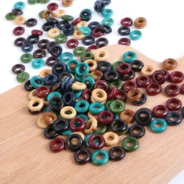Microbeades de 13 mm colorido Círculo de madeira Ring Ornament Ring Braid Bail Extension Dreadlocks Acessórios DIY decorativos