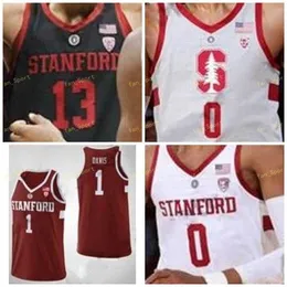 NIK1 NCAA College Stanford Cardinal Basketball Jersey 0 KZ OKPALA 1 Daejon Davis 2 Bryce Wills 4 Isaac White 5 Kodee Pugh Custiced Stitched