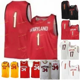 NIK1 NCAA Koleji Maryland Basketbol Forması 10 Serrel Smith Jr 11 Darryl Morsell 12 Reese Mona 13 Hakim Hart Özel dikişli