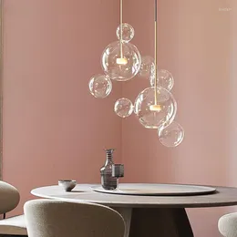 Pendelleuchten Moderne LED-Kronleuchter Glasblasenlampe für Wohnzimmer Kinder Hängeleuchte Dekor Bar Innenleuchten