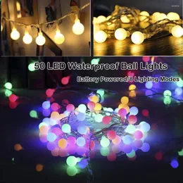 Strings Battery Powered 50 LED Ball Starry Fairy String Lights 8 Lighting Modes With Remote Control For Bedroom Garden Christmas Tree