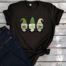 Damen T-Shirts Damen T-Shirt St. Patricks Day Gnome Shirt Damen 2022 T-Shirt Kleeblatt Grafik T-Shirts Mädchen Mode Kleidung Cartoon Top