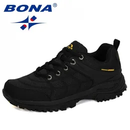 Безопасность обуви Бона Дизайнеры, походы, мужчина Nubuck Кожаная сетка на открытом воздухе мужские кроссовки поднимаются спортивным модным 220921