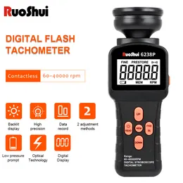 Hastighetsmätinstrument Ruoshui 6238p Digital stroboskop med stora LCD- och bakgrundsbelysning Digital varvmätare Justera objekt med hög hastighet och rörelse