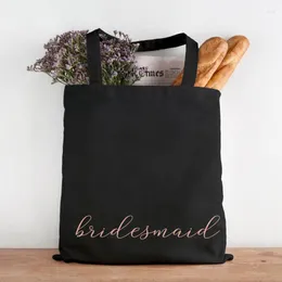 Party Supplies Personalized Wedding Bridesmaid Tote Bags Maid Of Honour Bridal Shower Valentine Gifts Reusable Custom Name Canvas Shopping