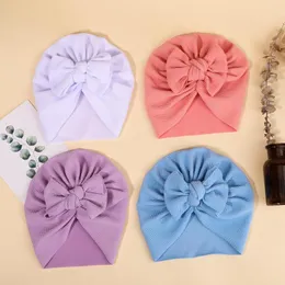 Haarschmuck Schöne Schleifen Babymütze Stirnband Niedliche einfarbige Mädchen Mützen Turban Weiche geborene Säuglingsmütze Kopfwickel