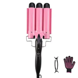 Curling strykj￤rn 2032mm h￥r curler keramiska j￤rn trippel fat professionella waver tongs styler verktyg f￶r alla typer 220921