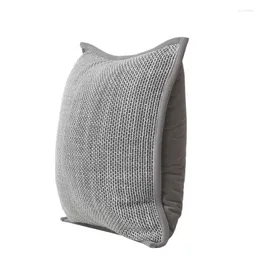 Cuscino DUNXDECO Collezione Semplice Grigio Fodera Decorativa Custodia Decorativa Moderna di Lusso in Tessuto Misto Lino Divano Sedia Biancheria da Letto Coussin