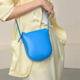 Kvällspåsar Ms minimalism kvinnor axelväska äkta läder ljus färg handväska lyxdesigner crossbody messenger handväska 2022