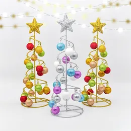 Decorazioni natalizie Creativo in ferro battuto Albero di Natale Flash Ball Tower Decorazione albero Albero finto Famiglia Matrimonio Natale Bambino Anno regalo 220921