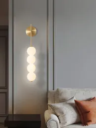 Nordic Creative Luxury Pearl Wall Lampe Glas Ball Home Decor Wohnzimmer Leuchte Gold schwarzer Wandleuchter für Nachtteile Aisie