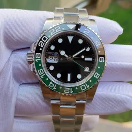 Buoni orologi BP Factory per la mano sinistra Versione V2 asiatica 3186 Funzione di movimento Regolazione della lancetta delle ore Lunetta in ceramica verde 40MM Orologio da polso super luminoso Vetro zaffiro