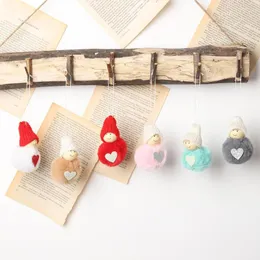 Decorazioni natalizie Decorazione per l'anno 2022 Ciondolo con palla di peluche Simpatico mini pupazzo di neve Ornamento per bambole Regalo per la casa dei bambini Navidad