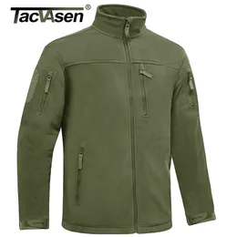 Herrjackor Tacvasen Winter Tactical Fleece Jacket Mens Army Military Hunting Jacket Thermal Warm Security Full Zip Fishing Work Coats Outer 220921