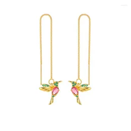 Brincos de Moda Moda Criativa Creative Bird Pingents Warwires Belas acessórios estéticos vermelhos para meninas Piercing de zircão