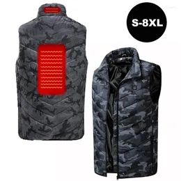 Chaquetas de caza S-8XL chaleco eléctrico con calefacción USB chaleco de calefacción inteligente ropa térmica cálida chaqueta de senderismo para acampar al aire libre