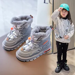 Stivali Bambini Snow Pu Impermeabile Peluche Caldo Ragazze Principessa Caviglia Ragazzi Stivaletti invernali Moda Scarpe per bambini Running Sneakers 220921