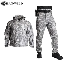 Outdoor Jackets Hoodies Soft Shell Tactical Waterproof Men Windbreaker Military Uniform Airsoft Outfit Camo Army Hunting Clothes 220920