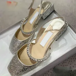 أحذية غير رسمية J Family Mary Jane النسائية الجديدة المربعة الصنادل Rhinestone في الربيع والصيف 2022