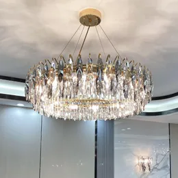 Lâmpadas pendentes de lustre de cristal de luxo