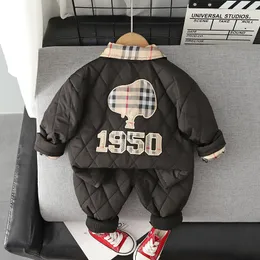 Winterkinder Kleidung Kinder Trailsuits Sets verdicken warme Sweatshirts Baumwollhosen Anzüge für Jungen Mädchen Kleinkind Babykleidung