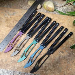 Balisong New Theone Orca Butterfly Trainer Training Knife Titanium Blade Not Sharp Black G10 Channel Handle Swing Jilt Knives EX10 Chimera Hom Cyoz Triton Squid BM51