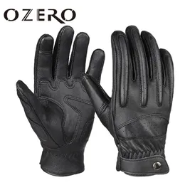 Five Fingers Gloves OZERO Mens Touch Screen Gloves Leather Motorcycle Glove Outdoor sport Full Finger Cycling Mountain Bicycle Guantes Moto Gloves 220921