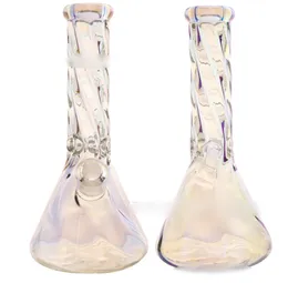 11.8" Narghilè champagne Beaker bong collo a spirale con tubo dritto Bong in vetro spesso e inebriante tubo dell'acqua per impieghi gravosi 14mm downstem