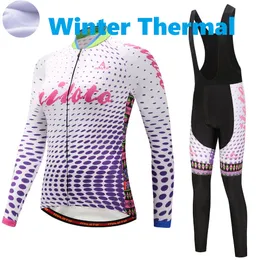 2024 Pro Женщины -фиолетовые хрустальные зимние велосипедные майки набор горных велосипедов с длинным рукавом велосипедный велосипедный велосипед