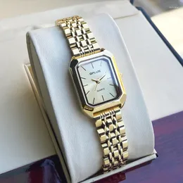 Watch Boxes Sugar Cube Women's Exquisite Waterproof Temperament Ladies Stainless Steel Belt Retro Quartz