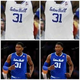 Nik1 NCAA College Seton Hall Pirates Basketballtrikot 15 Taurean Thompson 21 Ike Obiagu 22 Myles Cale 23 Sandro Mamukelashvili Individuell genäht