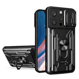 iPhoneのカードポケット電話ケース付きアーマーショックプルーフ14 11 12 13 Pro Max X XR XS 7 8 Plus Hybrid Heady Duty Magnetic Car Holderカバー