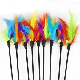 ألعاب CAT 1PCS Funny Stick Feathers Feathers Pet Feeather Pet للعب إكسسوارات لوازم الألعاب