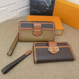 Luxury Design Clutch Bags Men Women's Wallet Pochette Voyage Real Leather Vertical Brazza Purse Newspaper Zippy Zipper Wallets M69162